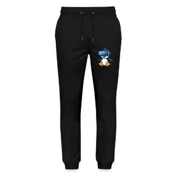 Penguin VR Gamer Future Science Fiction - Stanley/Stella Mover Unisex Organic Jogging Trousers - black - Front - Marisol (170cm) & Nik (191cm)