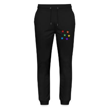 Sterne Regenbogen LGBTQ subtile Gay Pride - Stanley/Stella Unisex Bio Jogginghose Mover  - Schwarz - Vorne - Marisol (170cm) & Nik (191cm)