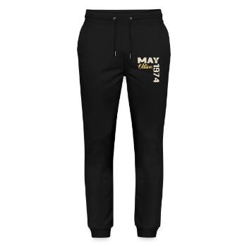 May 1974 Birthday May 1974 Gift May 1974 May - Stanley/Stella Mover Unisex Organic Jogging Trousers - black - Front - Marisol (170cm) & Nik (191cm)