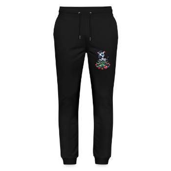 Süßes Zebra Weihnachtsbaum Skurriler Weihnachtsman - Stanley/Stella Unisex Bio Jogginghose Mover  - Schwarz - Vorne - Marisol (170cm) & Nik (191cm)