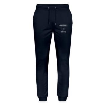 UTM Projektion GIS Geodäsie Vermessungskarte - Stanley/Stella Unisex Bio Jogginghose Mover  - Navy - Vorne - Marisol (170cm) & Nik (191cm)