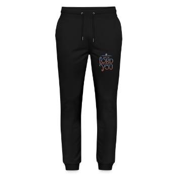 May the lord be with you - Stanley/Stella Mover Unisex Organic Jogging Trousers - black - Front - Marisol (170cm) & Nik (191cm)