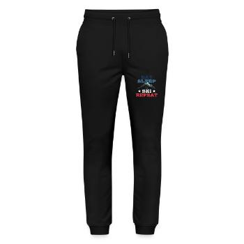 Eat Sleep Ski Repeat - Ski - Ski - Stanley/Stella Mover Unisex Organic Jogging Trousers - black - Front - Marisol (170cm) & Nik (191cm)