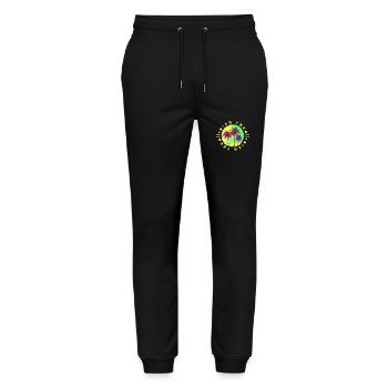 Ibiza Tour Palm Tree Holidays - Stanley/Stella Mover Unisex Organic Jogging Trousers - black - Front - Marisol (170cm) & Nik (191cm)