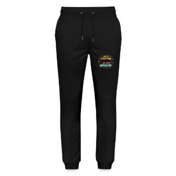 Mein Kostüm ist in der Wäsche Karneval Fasching - Stanley/Stella Unisex Bio Jogginghose Mover  - Schwarz - Vorne - Marisol (170cm) & Nik (191cm)