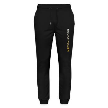 Squat Power 21 - Stanley/Stella Unisex Bio Jogginghose Mover  - Schwarz - Vorne - Marisol (170cm) & Nik (191cm)