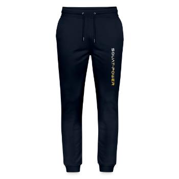 Squat Power 21 - Stanley/Stella Unisex Bio Jogginghose Mover  - Navy - Vorne - Marisol (170cm) & Nik (191cm)