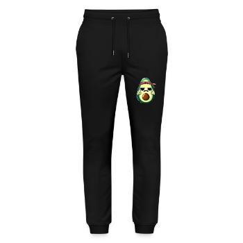Hippie Avocado mit Bart - Stanley/Stella Unisex Bio Jogginghose Mover  - Schwarz - Vorne - Marisol (170cm) & Nik (191cm)