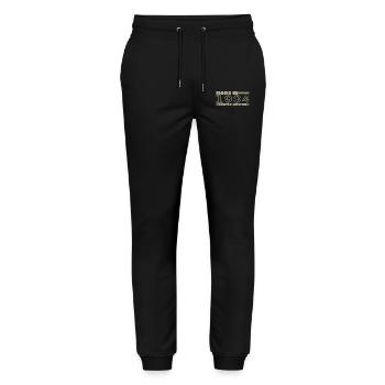 Cadeau d'anniversaire 1984 vintage 1984 né en 1984 - Pantalon de jogging bio MOVER Stanley/Stella unisexe - noir - Devant - Marisol (170cm) & Nik (191cm)