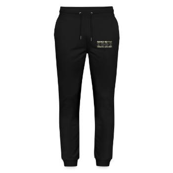 2002 Jahrgang 2002 Geburtstagsgeschenk geboren im Jahr 2002 - Stanley/Stella Unisex Bio Jogginghose Mover  - Schwarz - Vorne - Marisol (170cm) & Nik (191cm)