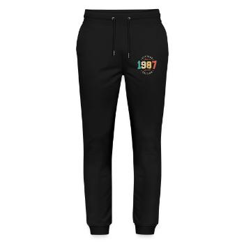 Vintage 1987 Original 1987 Anniversaire Rétro 1987 - Pantalon de jogging bio MOVER Stanley/Stella unisexe - noir - Devant - Marisol (170cm) & Nik (191cm)