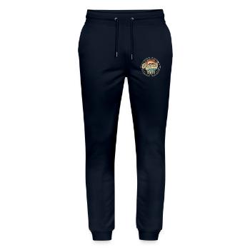 Original 1981 Jahrgang - 1981 Geburtstagsgeschenk - Stanley/Stella Unisex Bio Jogginghose Mover  - Navy - Vorne - Marisol (170cm) & Nik (191cm)
