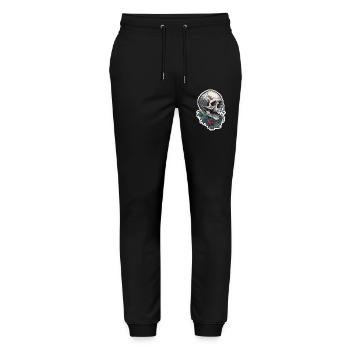 Conception de crâne d’impression de tatouage - Pantalon de jogging bio MOVER Stanley/Stella unisexe - noir - Devant - Marisol (170cm) & Nik (191cm)