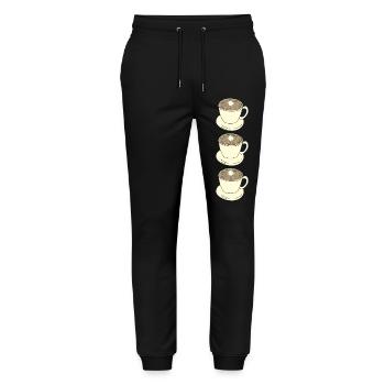 Coffee to the power of three - Stanley/Stella Mover Unisex Organic Jogging Trousers - black - Front - Marisol (170cm) & Nik (191cm)