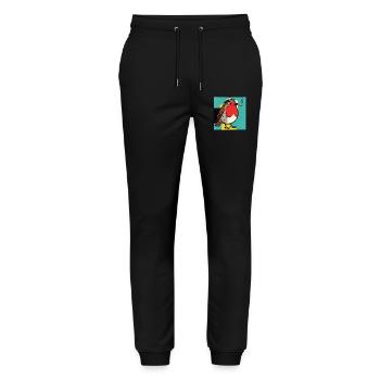 Robin Smoking - Stanley/Stella Unisex Bio Jogginghose Mover  - Schwarz - Vorne - Marisol (170cm) & Nik (191cm)