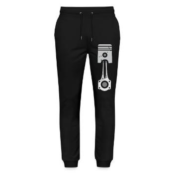 Crossed piston engine design - Stanley/Stella Mover Unisex Organic Jogging Trousers - black - Front - Marisol (170cm) & Nik (191cm)