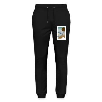 Origami Taube - Stanley/Stella Unisex Bio Jogginghose Mover  - Schwarz - Vorne - Marisol (170cm) & Nik (191cm)