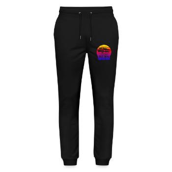 OCT 1974 - Stanley/Stella Mover Unisex Organic Jogging Trousers - black - Front - Marisol (170cm) & Nik (191cm)