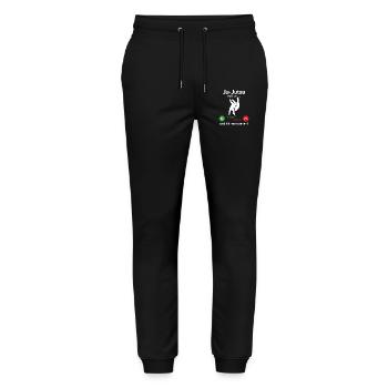 Ju Jutsu ruft an und ich muss gehen - Stanley/Stella Unisex Bio Jogginghose Mover  - Schwarz - Vorne - Marisol (170cm) & Nik (191cm)