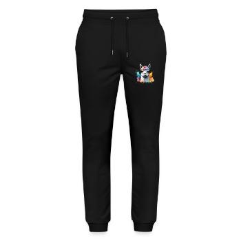 Alpaka Lama Buntes kühles Aquarell - Stanley/Stella Unisex Bio Jogginghose Mover  - Schwarz - Vorne - Marisol (170cm) & Nik (191cm)