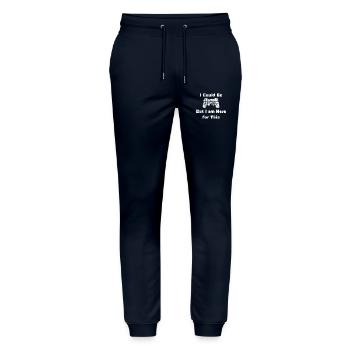 Chemise de jeu drôle, cadeau gamer/nerd - Pantalon de jogging bio MOVER Stanley/Stella unisexe - marine - Devant - Marisol (170cm) & Nik (191cm)