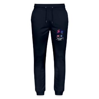 Falkland Islands - Stanley/Stella Mover Unisex Organic Jogging Trousers - navy - Front - Marisol (170cm) & Nik (191cm)