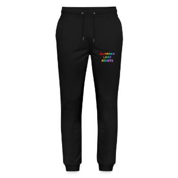 Unterstützen Sie die Regenbogenflagge für LGBT-Rechte - Stanley/Stella Unisex Bio Jogginghose Mover  - Schwarz - Vorne - Marisol (170cm) & Nik (191cm)