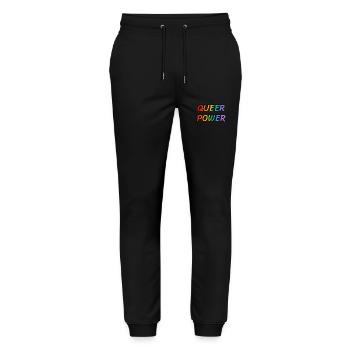 Queere Macht - Stanley/Stella Unisex Bio Jogginghose Mover  - Schwarz - Vorne - Marisol (170cm) & Nik (191cm)