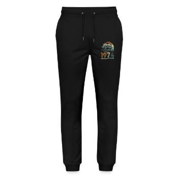 Legendary Since 1974 Vintage Birthday Gift - Stanley/Stella Mover Unisex Organic Jogging Trousers - black - Front - Marisol (170cm) & Nik (191cm)