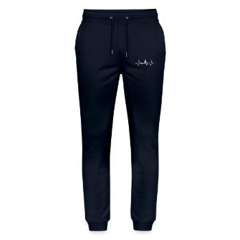 Runner Heartbeat - Stanley/Stella Mover Unisex Organic Jogging Trousers - navy - Front - Marisol (170cm) & Nik (191cm)