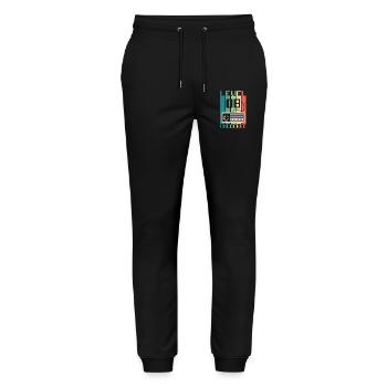 Niveau 8 débloqué - Pantalon de jogging bio MOVER Stanley/Stella unisexe - noir - Devant - Marisol (170cm) & Nik (191cm)