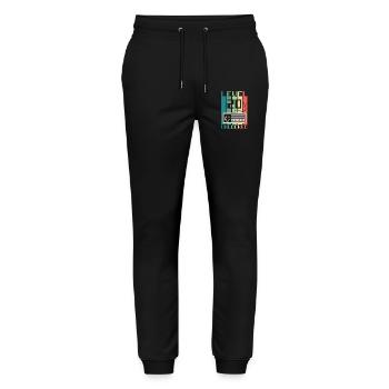 Level 20 Unlocked - Stanley/Stella Mover Unisex Organic Jogging Trousers - black - Front - Marisol (170cm) & Nik (191cm)