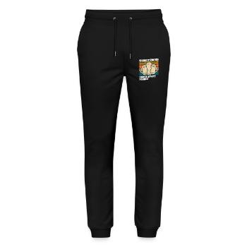 Bieraktivisten Heben statt Kleben - Stanley/Stella Unisex Bio Jogginghose Mover  - Schwarz - Vorne - Marisol (170cm) & Nik (191cm)