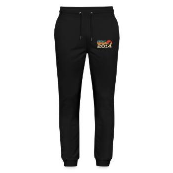 Vintage 2014 Retro 2014 Birthday Gift - Stanley/Stella Mover Unisex Organic Jogging Trousers - black - Front - Marisol (170cm) & Nik (191cm)