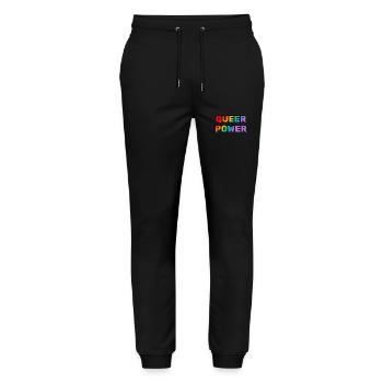 Queer Power - Stanley/Stella Mover Unisex Organic Jogging Trousers - black - Front - Marisol (170cm) & Nik (191cm)