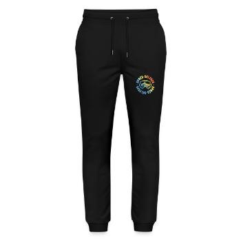 Apres Ski 2024 Ski Berge Bunt - Stanley/Stella Unisex Bio Jogginghose Mover  - Schwarz - Vorne - Marisol (170cm) & Nik (191cm)