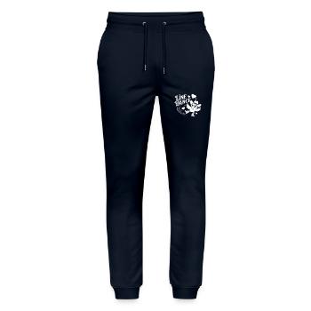 Hibou de danse en ligne Hibou drôle avec Stetson et bottes - Pantalon de jogging bio MOVER Stanley/Stella unisexe - marine - Devant - Marisol (170cm) & Nik (191cm)