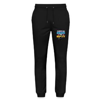 Today no brain, only beauty - Stanley/Stella Mover Unisex Organic Jogging Trousers - black - Front - Marisol (170cm) & Nik (191cm)