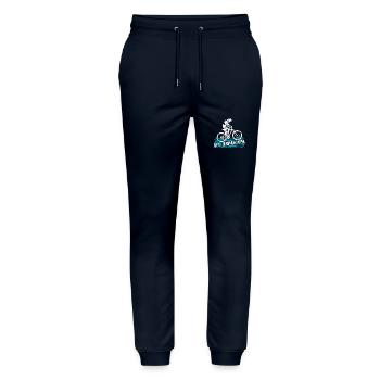 All Terrain Opa fährt über Stock und Stein - Stanley/Stella Unisex Bio Jogginghose Mover  - Navy - Vorne - Marisol (170cm) & Nik (191cm)