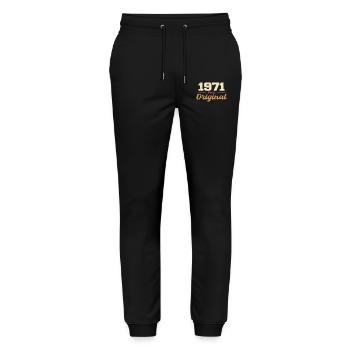1971 Vintage Jubiläum Retro Geschenk 1971 - Stanley/Stella Unisex Bio Jogginghose Mover  - Schwarz - Vorne - Marisol (170cm) & Nik (191cm)