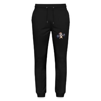 Sloth Strength Training: Dumbbells & Bench Press - Stanley/Stella Mover Unisex Organic Jogging Trousers - black - Front - Marisol (170cm) & Nik (191cm)