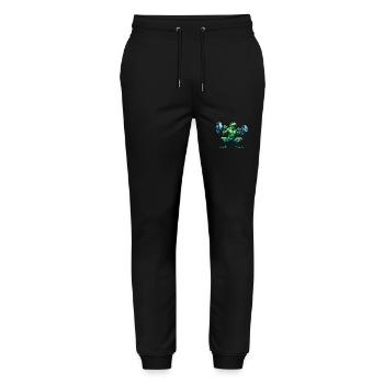 Muscular Frog Weightlifter Fitness - Stanley/Stella Mover Unisex Organic Jogging Trousers - black - Front - Marisol (170cm) & Nik (191cm)