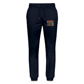 Geburtstagsgeschenk - geboren im Januar 1979 - Stanley/Stella Unisex Bio Jogginghose Mover  - Navy - Vorne - Marisol (170cm) & Nik (191cm)