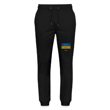 Ukrainian flag, Ukrainian pride - Stanley/Stella Mover Unisex Organic Jogging Trousers - black - Front - Marisol (170cm) & Nik (191cm)