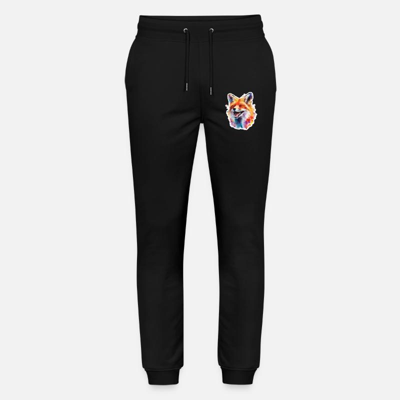 Bunter Fuchs in Aquarell - Stanley/Stella Unisex Bio Jogginghose Mover  - Schwarz
