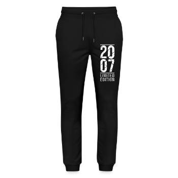 Fabriqué en 2007 – Look rétro vintage - Pantalon de jogging bio MOVER Stanley/Stella unisexe - noir - Devant - Marisol (170cm) & Nik (191cm)