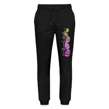 Colorful Easter eggs for Easter - Stanley/Stella Mover Unisex Organic Jogging Trousers - black - Front - Marisol (170cm) & Nik (191cm)