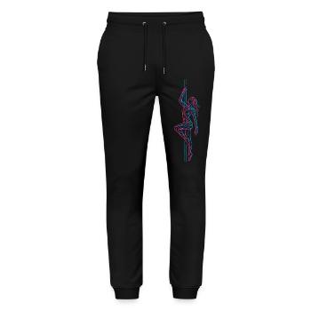 Pole Dance Line Art: Abstract Tattoo Woman - Stanley/Stella Mover Unisex Organic Jogging Trousers - black - Front - Marisol (170cm) & Nik (191cm)
