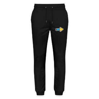 Comic Arrow Direction Right - Stanley/Stella Mover Unisex Organic Jogging Trousers - black - Front - Marisol (170cm) & Nik (191cm)