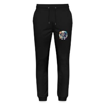 Kleine süße Katze als Astronaut Raumfahrer - Stanley/Stella Unisex Bio Jogginghose Mover  - Schwarz - Vorne - Marisol (170cm) & Nik (191cm)